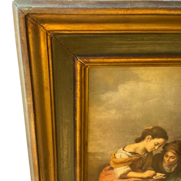 Beautiful Picture of Woman Picking Fruit and Counting Money. Framed. From Spain. - Picture 5 of 15